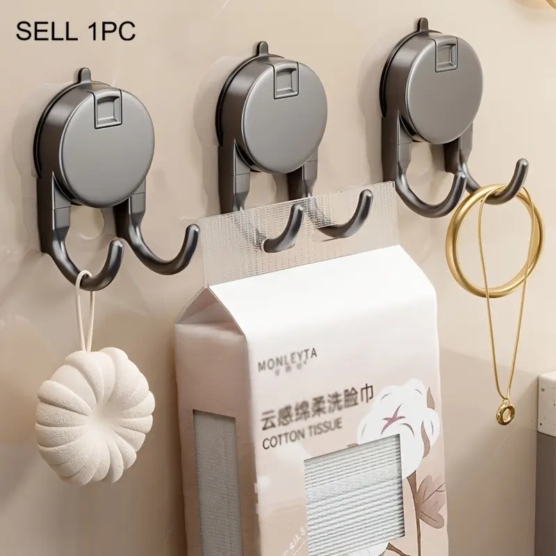 suction cup hooks - powerful vacuum seamless storage, no need for drilling installation, suitable for kitchens and bathrooms - Sticky wall hooks, plastic material, casual style, easy to install, wall-mounted, practical hooks, practical hooks