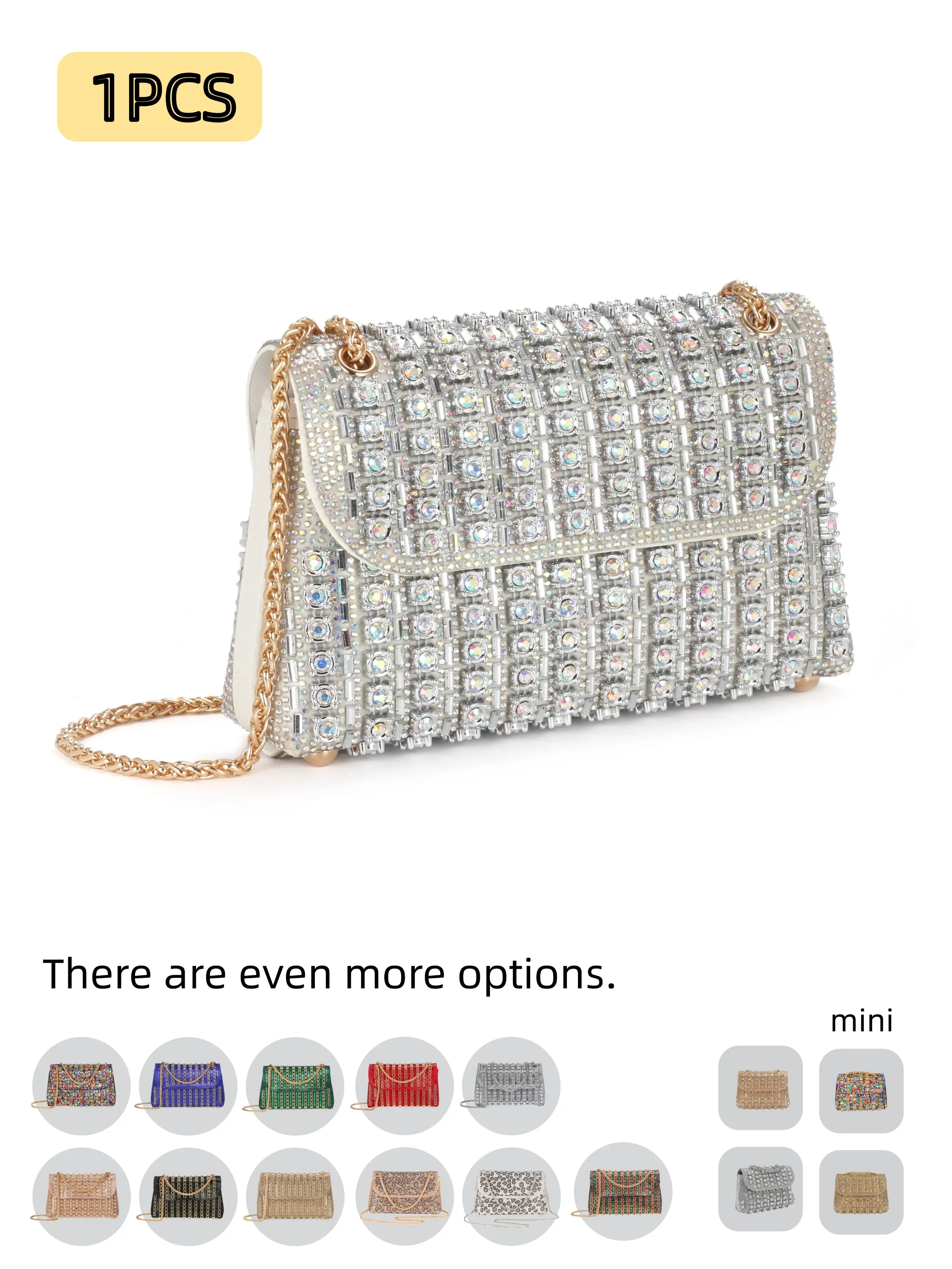 Elegant Rhinestone Crossbody Bag, Shiny Evening Party Shoulder Bag, Glitter Evening Bag, Fashionable Daily Wear, Perfect Gift for Weddings and More, Crossbody Shoulder Purse, Crossbody Handbag