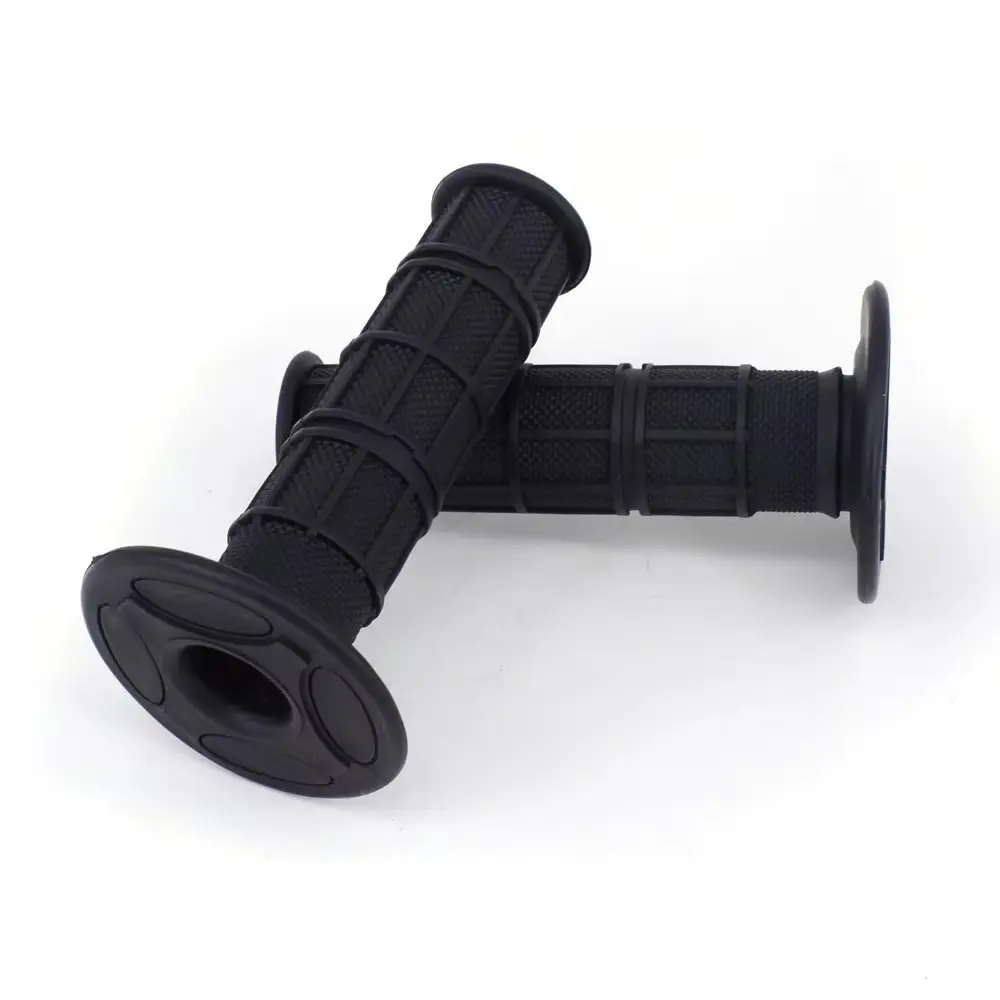 1pair  Universal Off-Road Motorcycle Anti Slip Grip Set With Flange Design Anti Slip Texture Wear-Resistant Racing Rubber Handle Gloves Paired Left And Right For Off-Road Motorcycles And Tunnel Vehicles Handlebar Grip Motor Parts Accessories