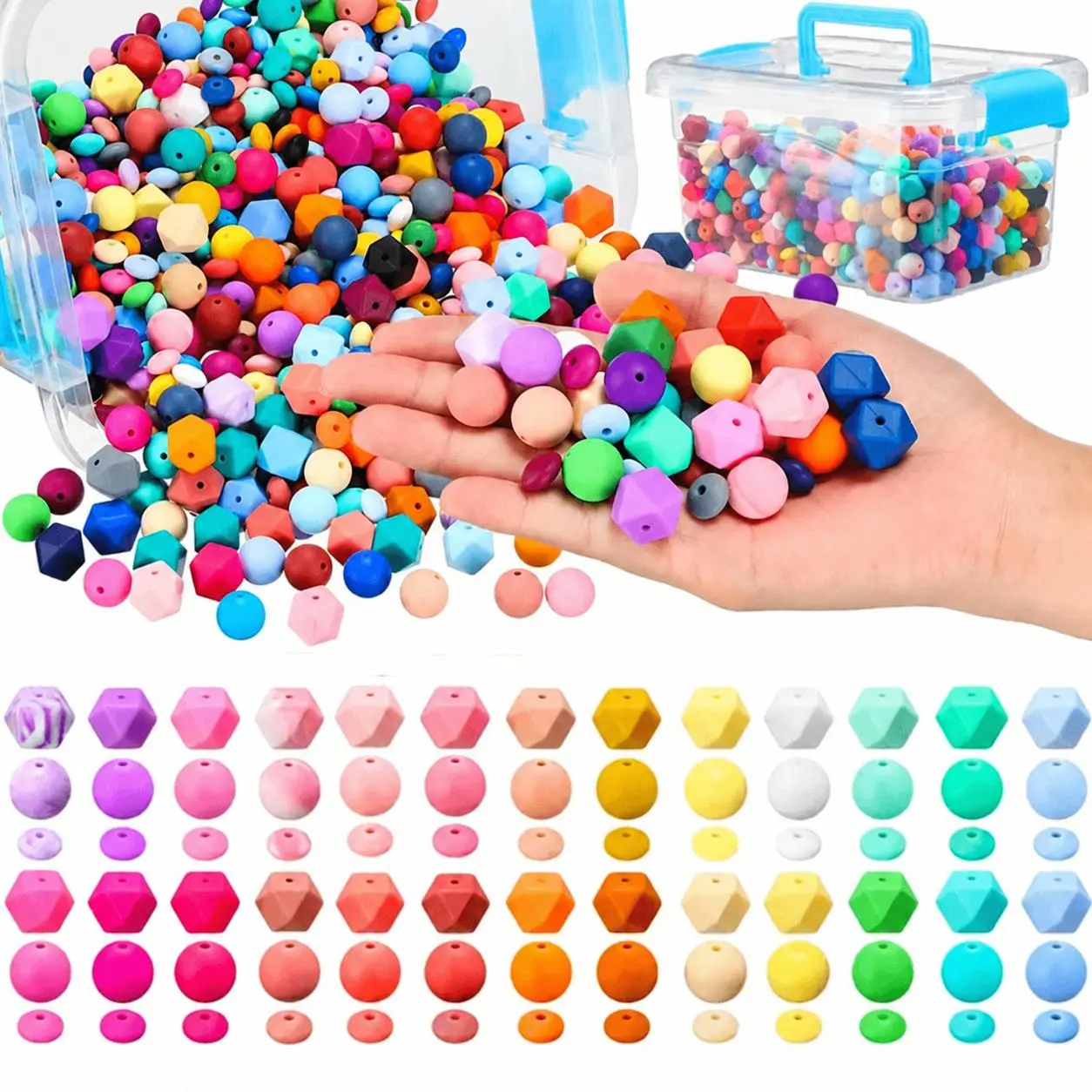 400pcs Silicone Beads for Beaded Pens & Keychains – 12mm/14mm/15mm Colorful Mixed Loose Beads for DIY Jewelry Making, Bracelets, Necklaces & Craft Accessories, DIY Craft Tool, Best Friend & Mother’s Day Gift for Women