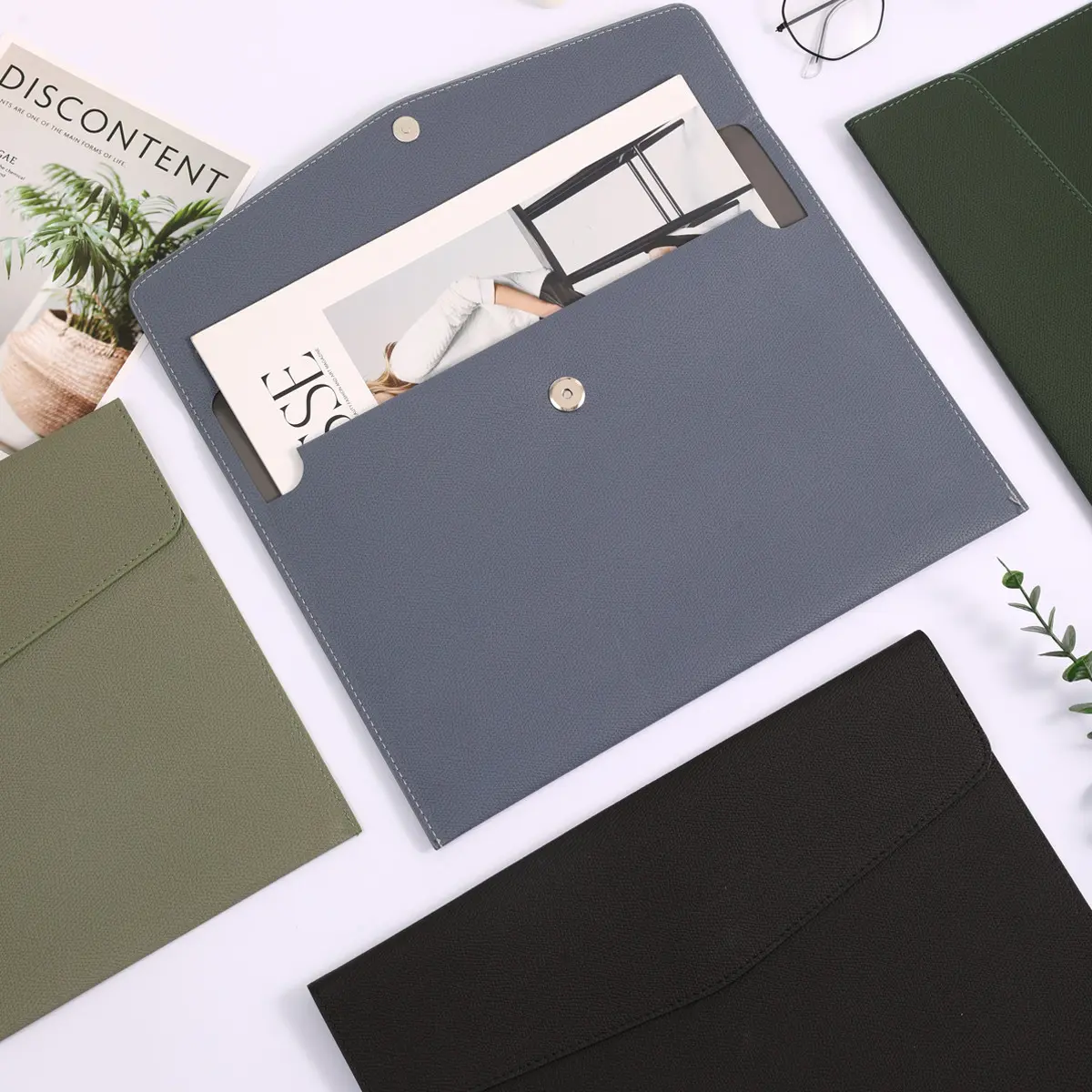 A4 Magnetic Closure File Folder, Water-Resistant Document Organizer, Ideal for Work and School, Durable and Secure Storage Solution