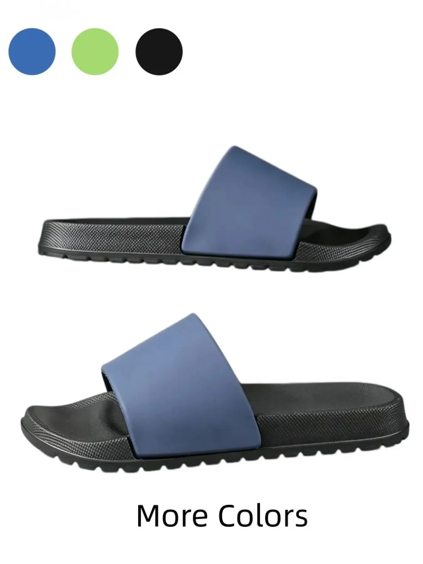 1 Pair Versatile Street Men Solid Slides Wide Matte One Strap Massage Inner Thick Striped Rubber Sole Big Sizes 39-48 Daily Work / Home Leisure - Rubber, Sweat Wicking Strong Grip Comfort For Long Walks