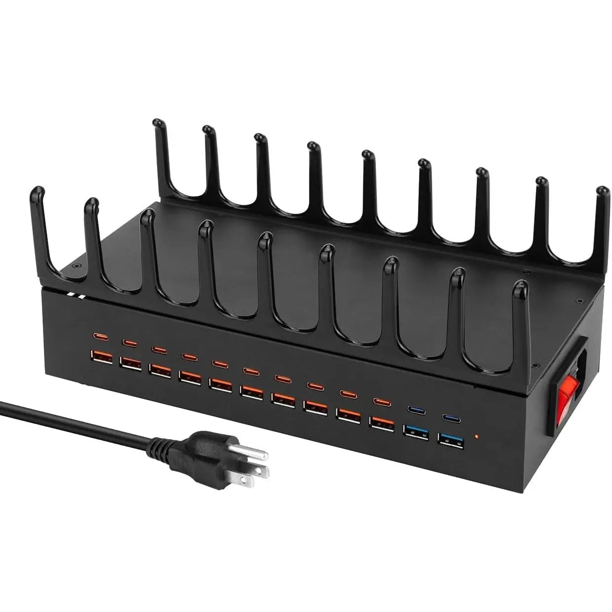 350W  Station for Multiple Devices, 24 Ports USB   Station, Charger Station Organizer Compatible with Kindle,Tablet, iPad, Charger Station for , Office