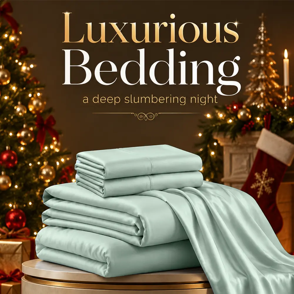 SASTTIE Cooling Bamboo Bed Sheet Set, 3/4 PC Soft Breathable Bed Sheets with 15 in Deep Pocket Fitted Sheet, Hotel Style Bedding