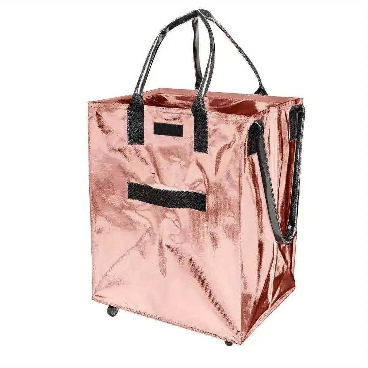 [Portable Foldable With Wheels] Large-Capacity Folding Shopping Cart Bag With Wheels |     Portable, Foldable, Ideal For Shopping And Camping, Holds Over 10L