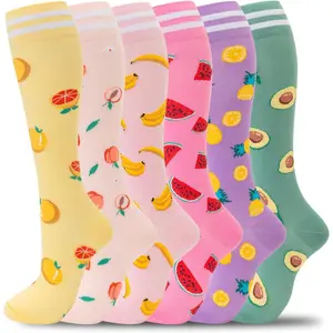 fenglaoda Compression Socks  Women Men Support Circulation 6 Pairs Socks  Nurse, Travel, Flight