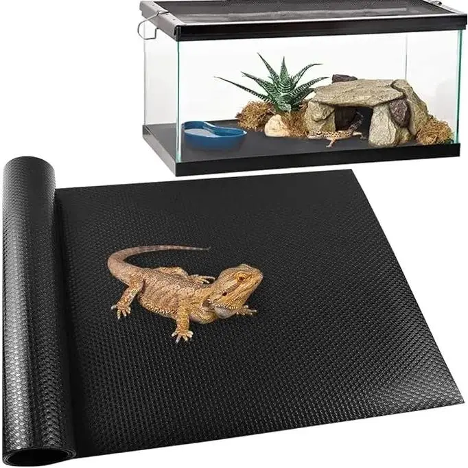 Tank Carpet Bedding - Washable, Reusable Terrarium Flooring Accessory for Bearded Dragons, Lizards Enclosure Setup, Keeps Temperature Ideal