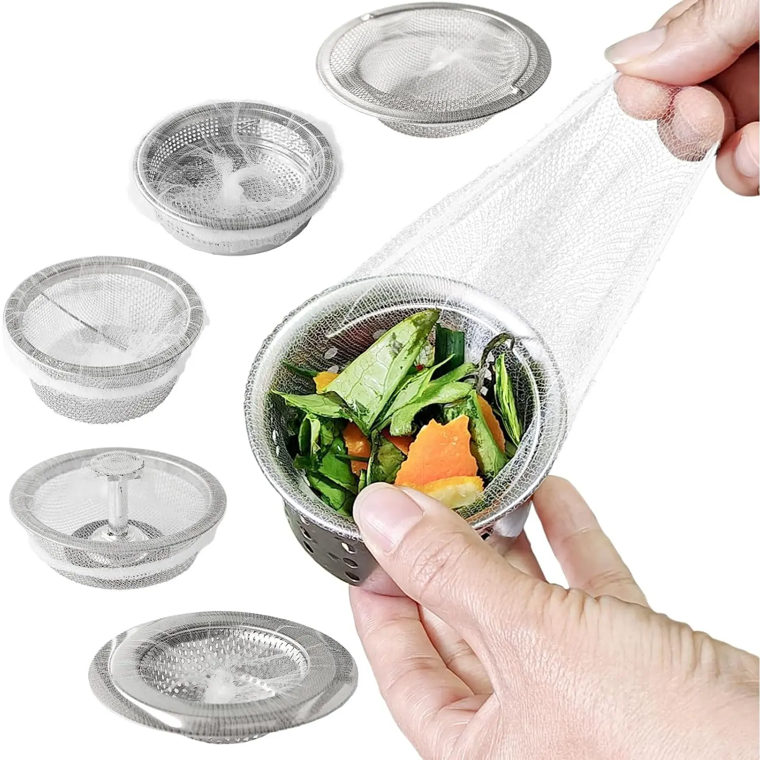 400 Pack Disposable Sink Strainer Bags,Mesh Sink Strainer for Sink | for Filtering  Scraps,Hair,Debris,Coffee Grounds,Sourdough Drain Catcher Nets,Sink Drain Strainer,Sink  Catcher