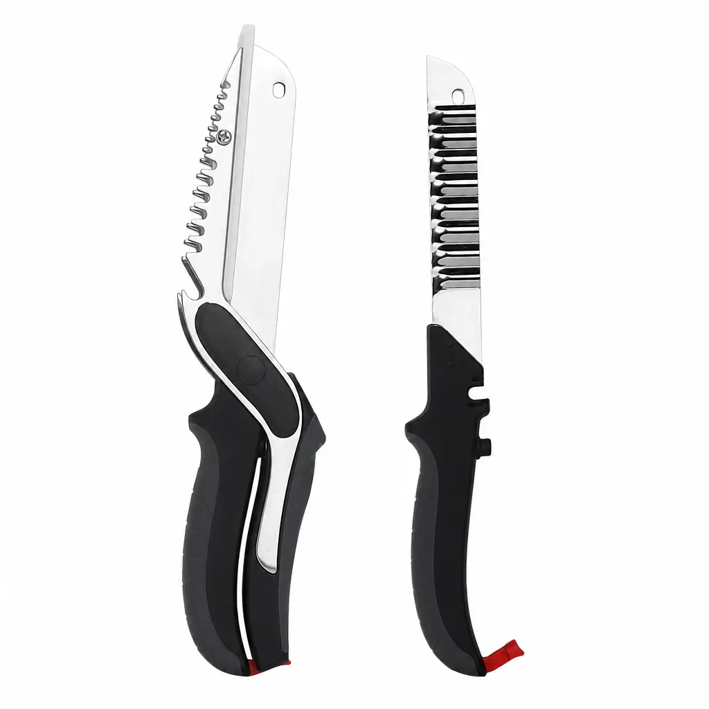2-in-1 Kitchen Scissors with Cutting Board, Safety Lock for Food Prep, Heavy Duty Shears for Fruit Veggie Meat Cheese, Free Wavy Knife Included supply