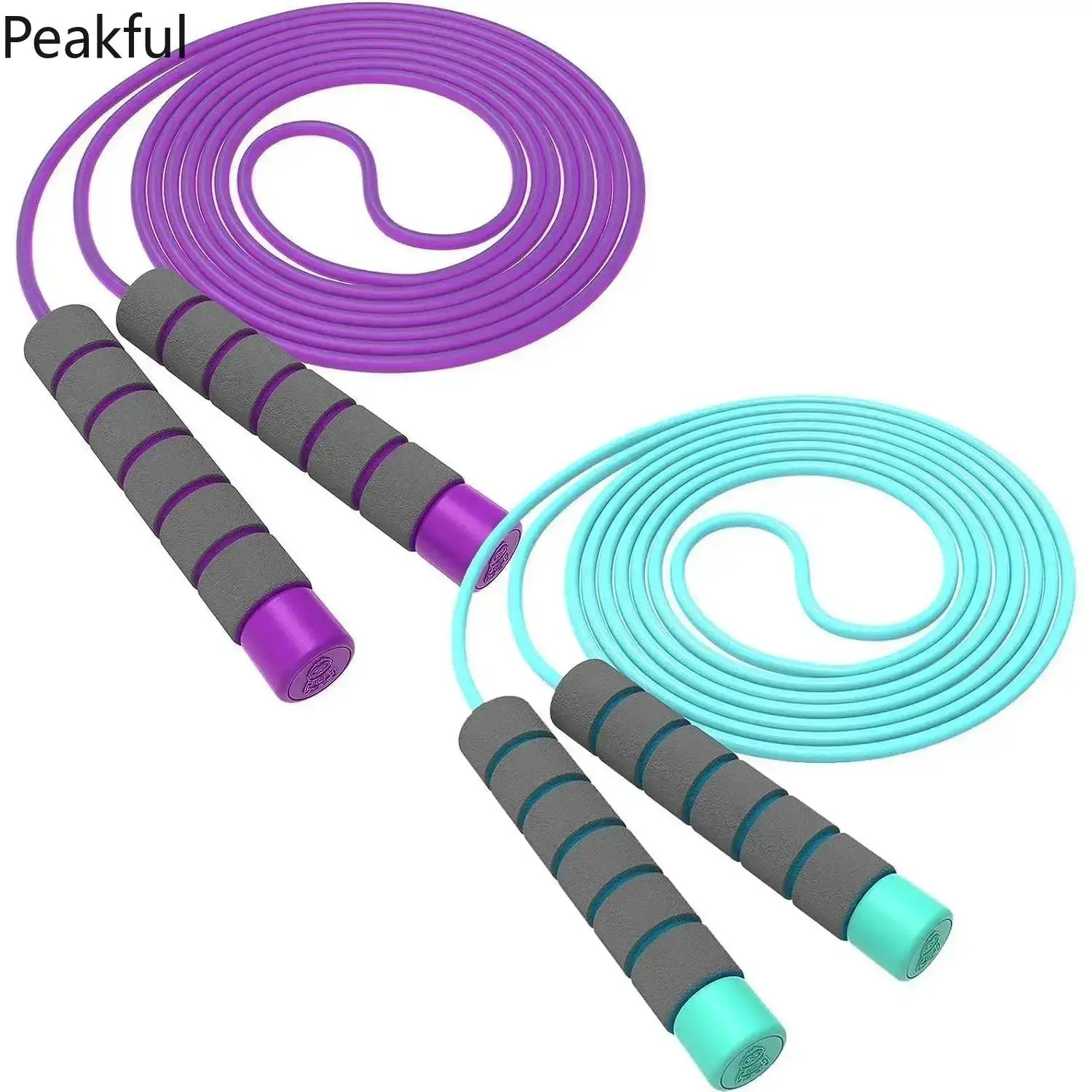 Durable 2-Pack Adjustable Jump Rope Set, Comfortable Non-Slip Foam Handles for Men Women Kids, At-Home Gym Equipment for HIIT, Boxing & Endurance Training