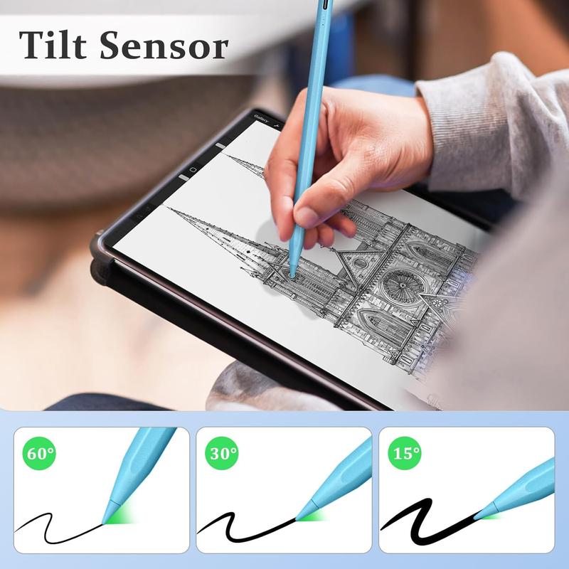 Stylus for iPad, Super Fast Charging Stylus with Palm Rejection and Tilt Sensitivity, Compatible with 2018-2025 iPad Air 3/4/5/6, iPad Mini 5/6, iPad 6/7/8/9/10, iPad Pro 11 inch/12.9 inch/M4 Tablet Magnetic Portable Technology Accessory Computer Stylus for iPad, Super Fast Charging Stylus with Palm Rejection and Tilt Sensitivity, Compatible with 2018-2025 iPad Air 3/4/5/6, iPad Mini 5/6, iPad 6/7/8/9/10, iPad Pro 11 inch/12.9 inch/M4 Tablet Magnetic Portable Technology Accessory Computer