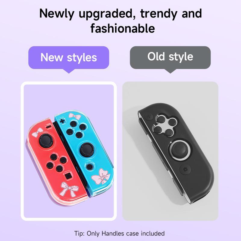 Cute Bow Pattern Game Console Protective Case with Soft Grip, Shockproof Hard Shell Protective Case & Soft Grip, Anti-scratch Console Accessories for Switch OLED