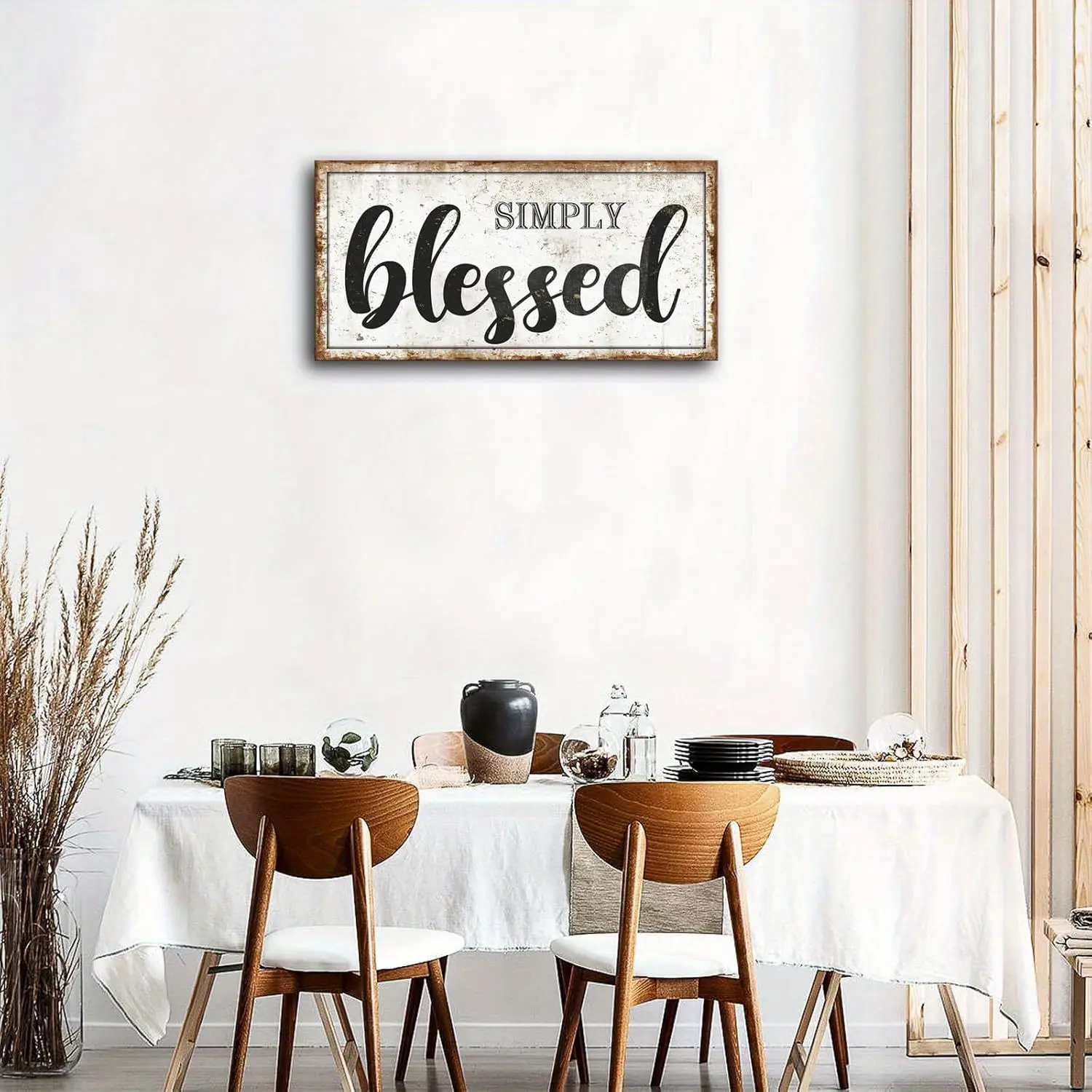 2D canvas, 1 piece blessing canvas wall art--exquisite rustic decoration, featuring inspiring blessings, suitable for the living room or bedroom, farmhouse-style ready-to-hang canvas painting, a great home decor item