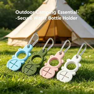 Water bottle clip, portable mineral bottle holder, carabiner, nylon backpack strap, webbing waist buckle, outdoor camping hiking tactical travel backpack strap, drink mineral water silicone buckle, portable hiking hook