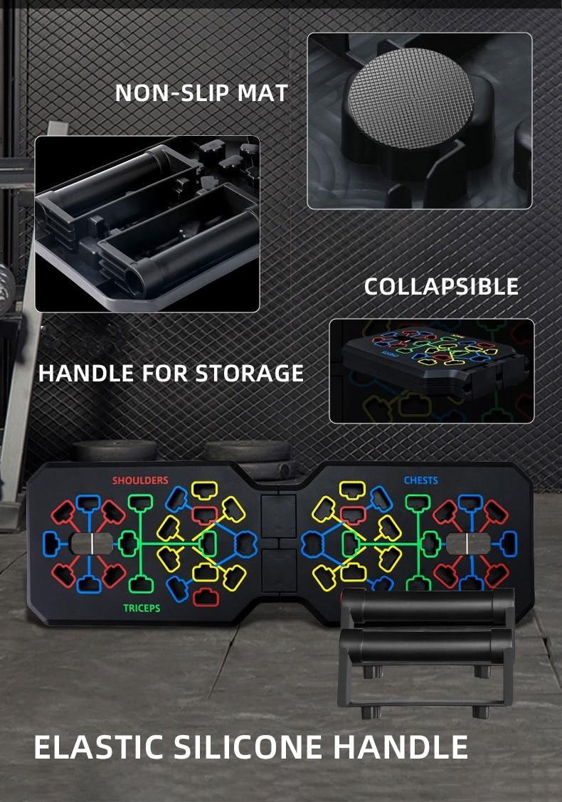 Foldable Push Up Board with Handle Bar and Resistance Rope, Multifunctional Push Up Board, Exercise Gym, Fitness System, Workout Exercise Stand for Men and Women Foldable Push Up Board with Handle Bar and Resistance Rope, Multifunctional Push Up Board, Exercise Gym, Fitness System, Workout Exercise Stand for Men and Women