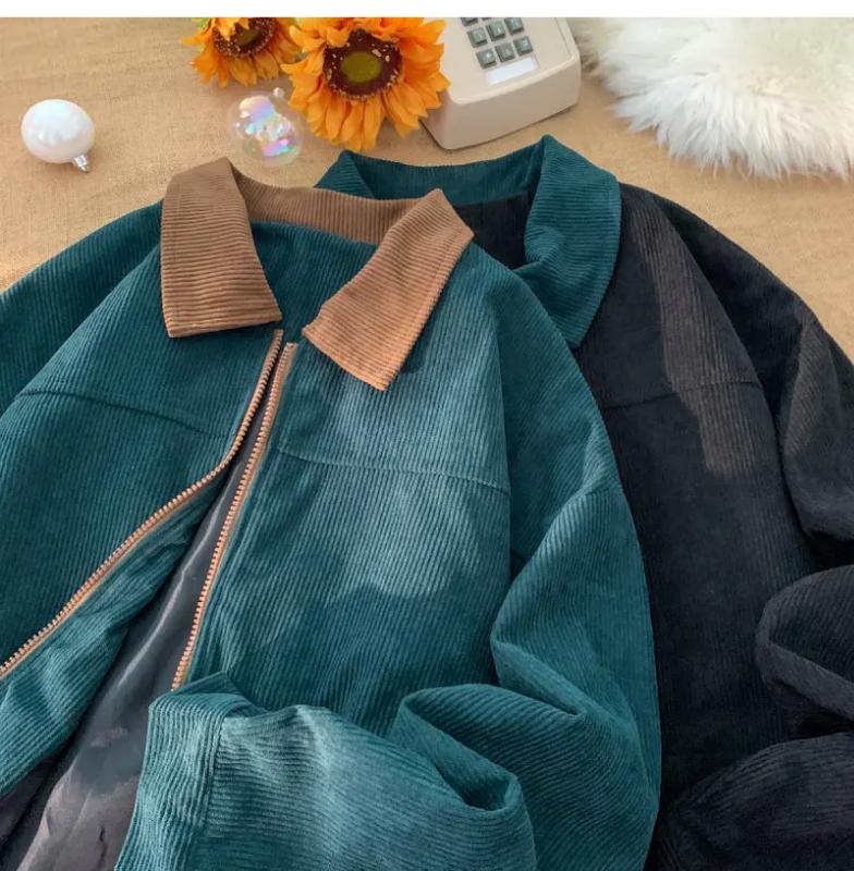 Kyn Apparel 2026 Autumn Corduroy Cargo Jacket For Men Bomber Jacket Windbreakers Zipper Coats Loose Cargo Outwear Casual Jacket Mens Clothes