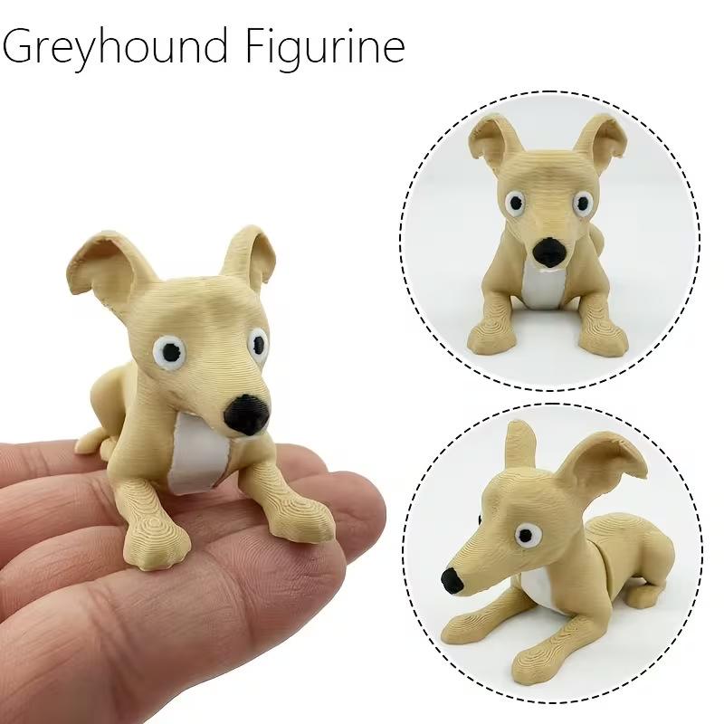 3D Printed Cute Dog Figurine Mini Desktop Ornament Pet Dog Model Decor Gift