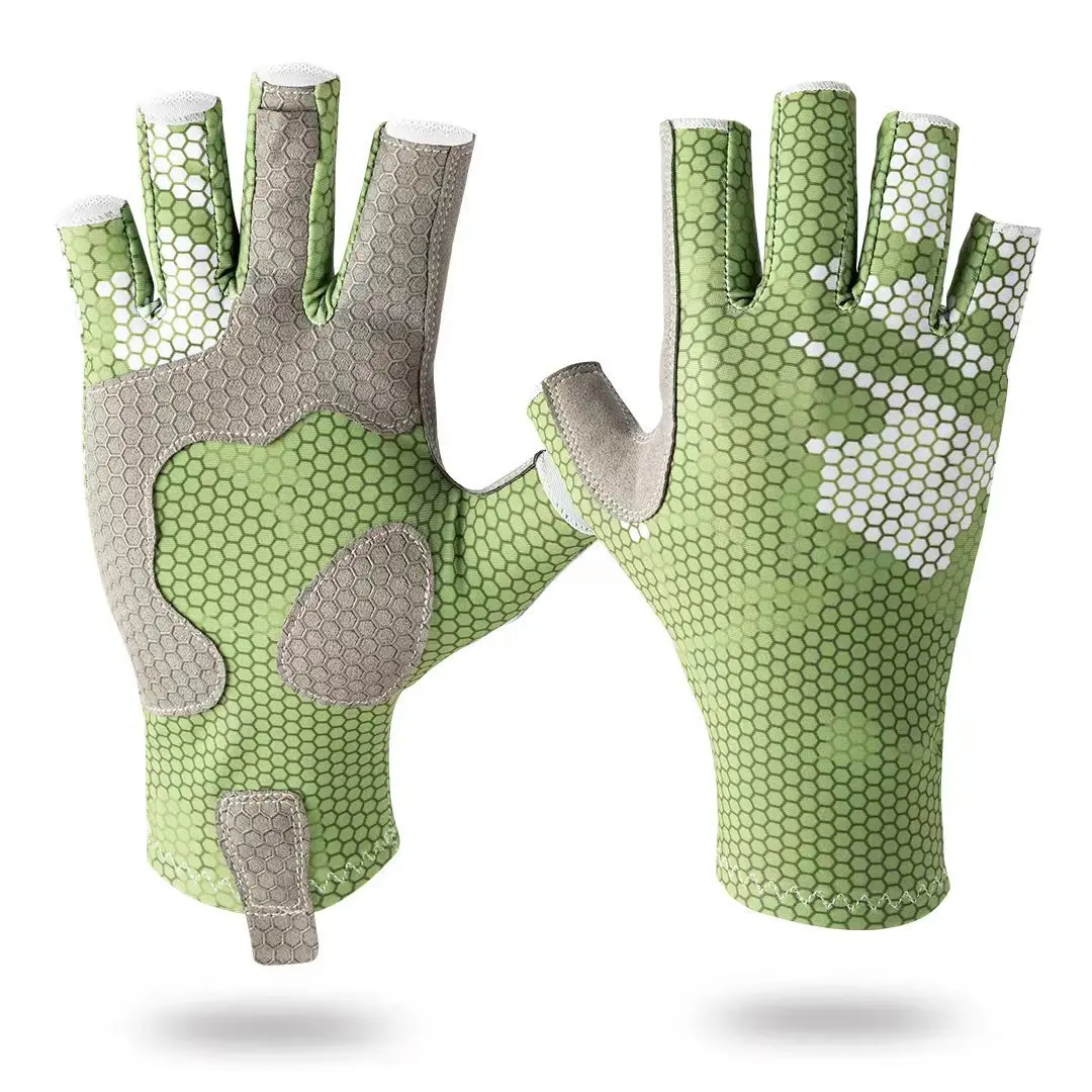 UPF50+ Anti-UV Non-Slip Fishing Gloves – Sun-Protective Half-Finger Sports Gloves for Outdoor & Saltwater Fishing