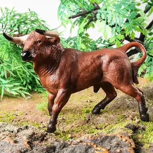 Oenux New Bullfighting Model Farm Animals Cattle Calf Bull OX Cowboy Action Figures Collection Pvc Toy Kids Gift