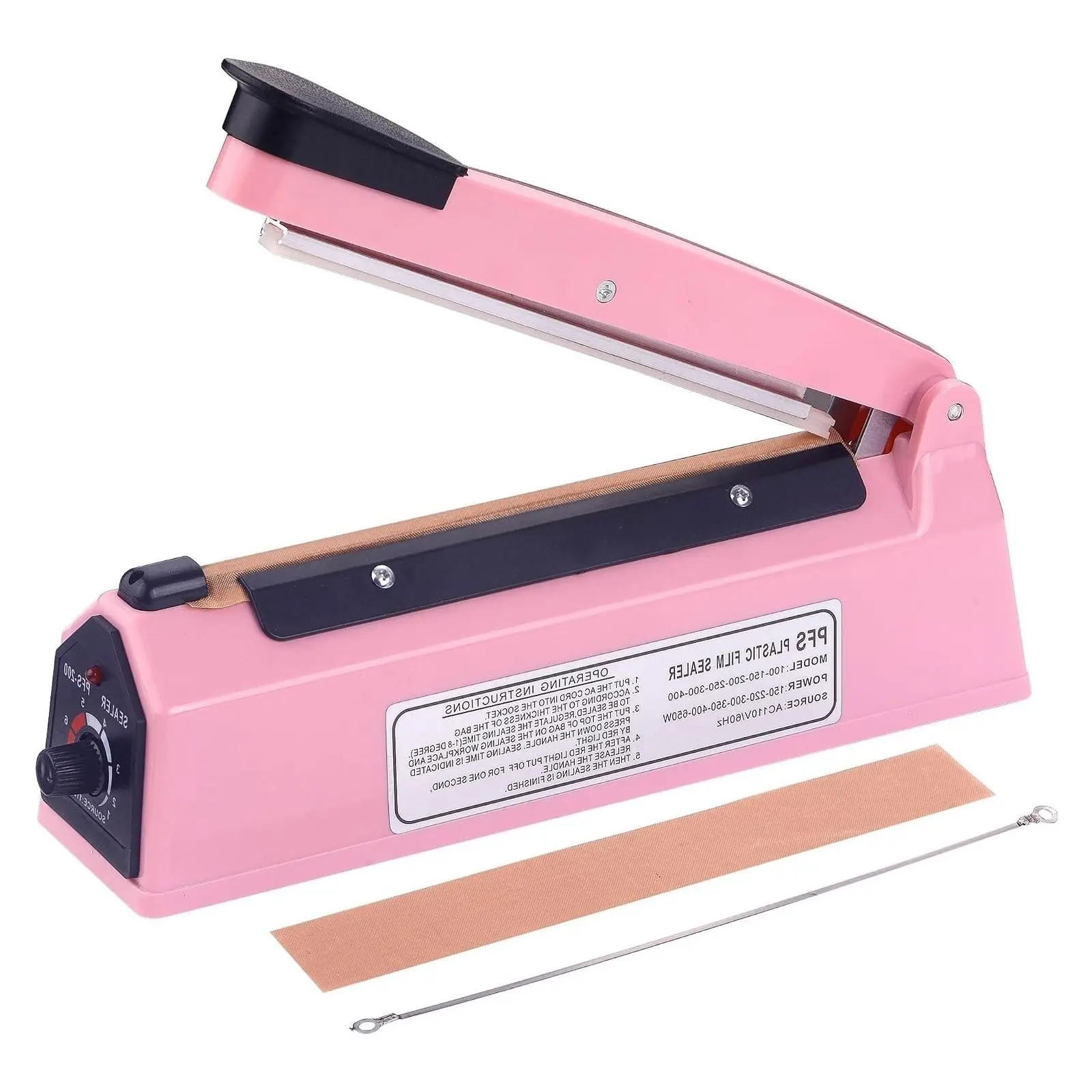 8 inch Impulse Bag Sealer, Manual Heat Sealer Poly Bag Sealing Machine Heat Seal Closer for Plastic PE PP BagsGift