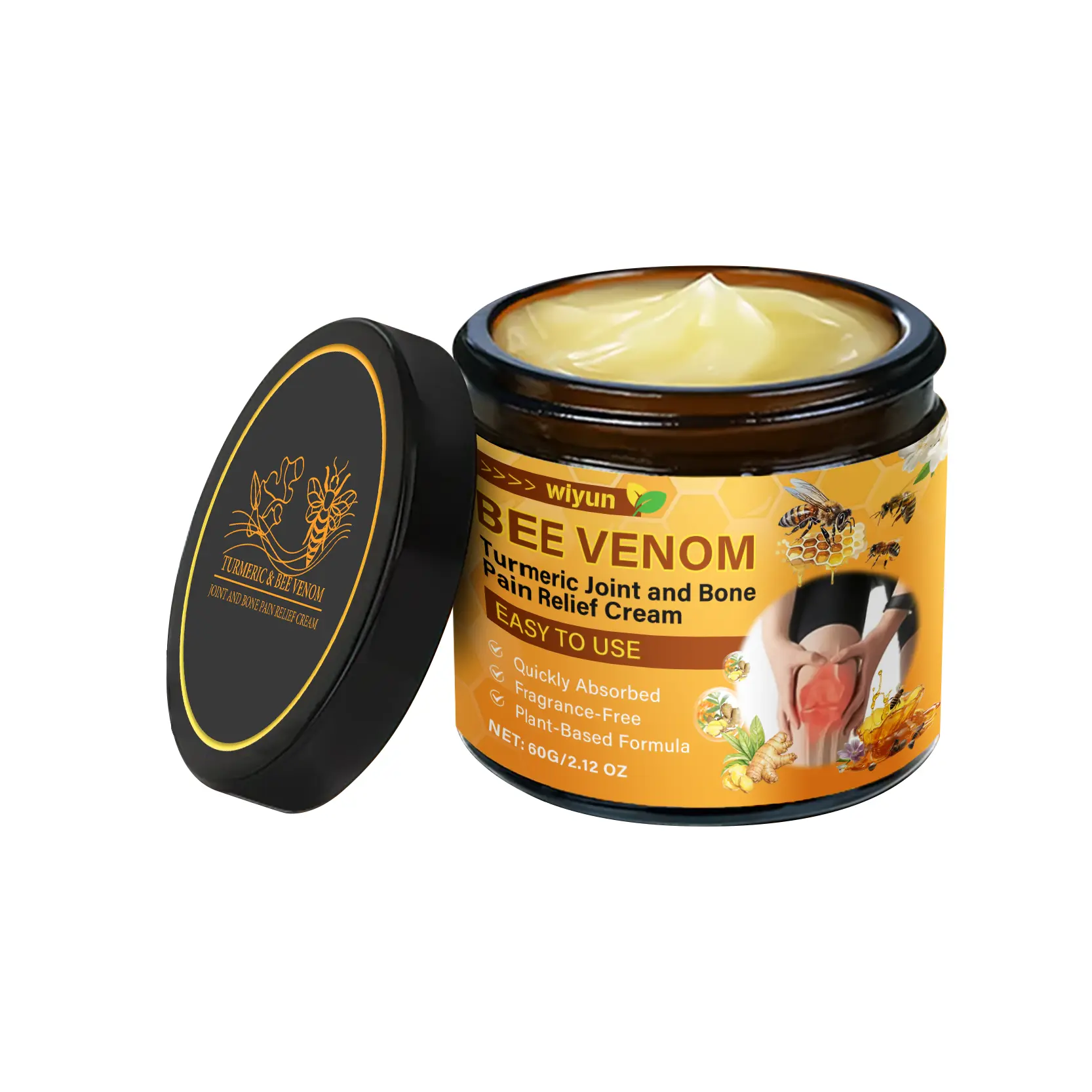 Mild Gentle Hip & Joint Care Body Cream with Bee Extract, Essential Oils, Turmeric - Soothing, Light-Texture Body Care Moisturizer for All Skin Types, Joint Discomfort Relief (Results in 1-2 Weeks)