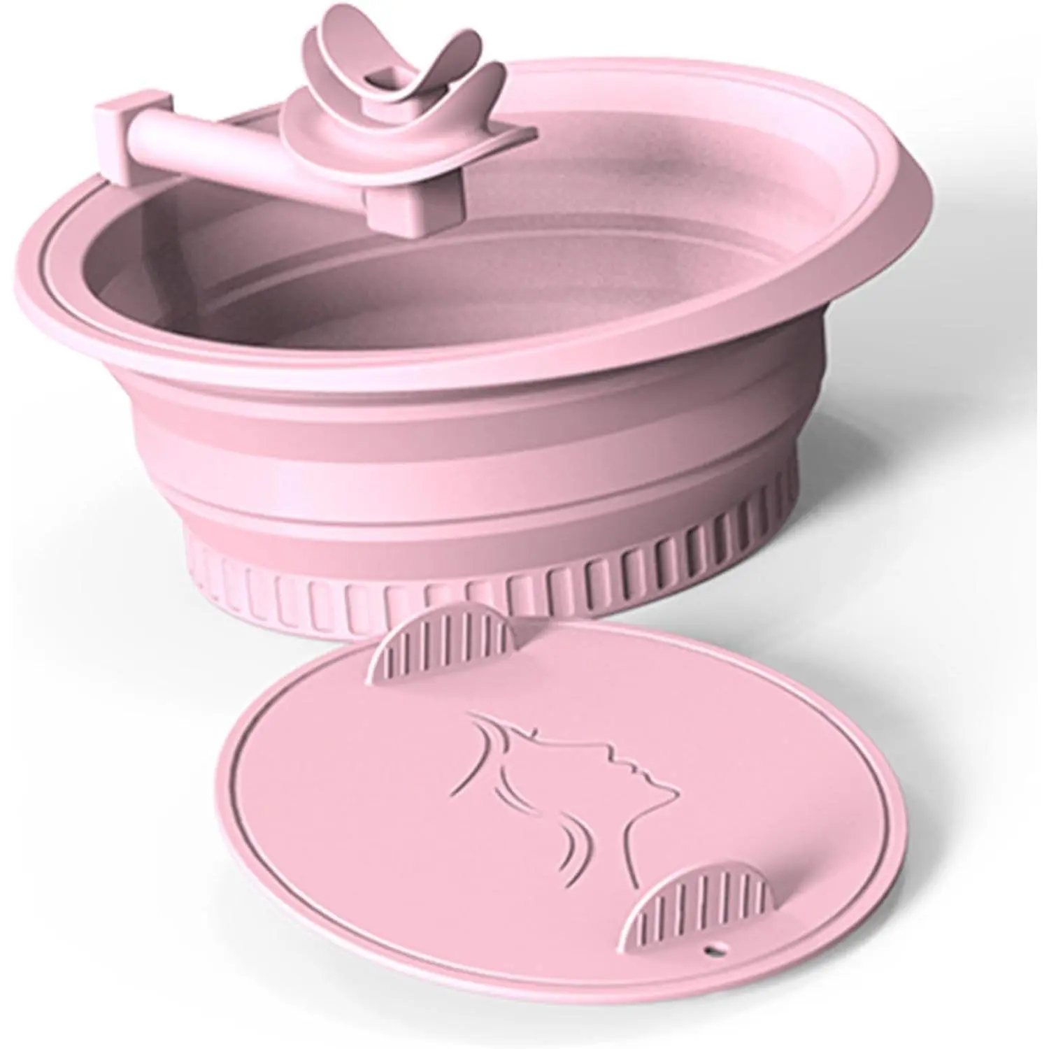 Face Ice Bath Bowl with Breathing Tube - Ice Bowl for Face Cold Plunge Tub, Face Tub for Ice Bath, Skin Tightening and Depuffing Skincare Tool (Pink)