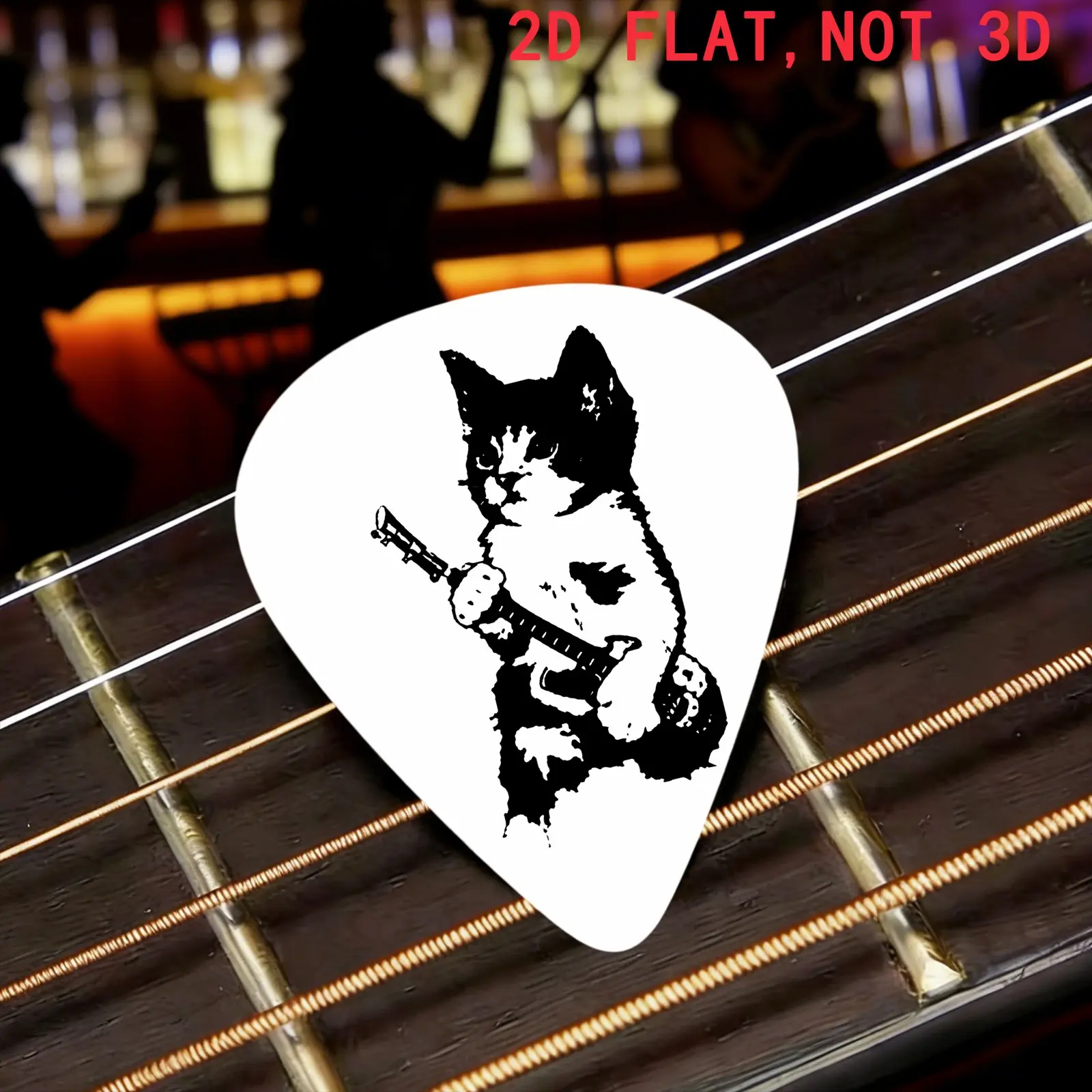 8-Pack Cat Playing Guitar Picks, Creative, Lively, Playful, Unique, Musical Music Accessories for Guitars, Basses, Harps, String Instruments, Easter & Mother's Day Gifts