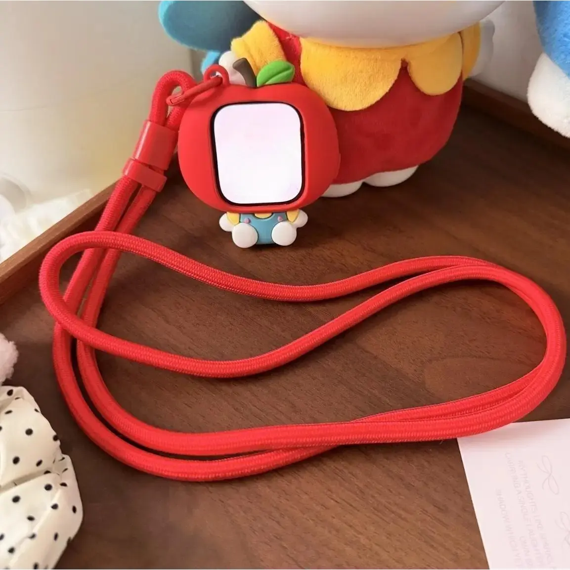 Kawaii 3D Silicone Smart Watch Case, Cute Shockproof Protective Cover with Lanyard, Girly All Size Watch Accessory