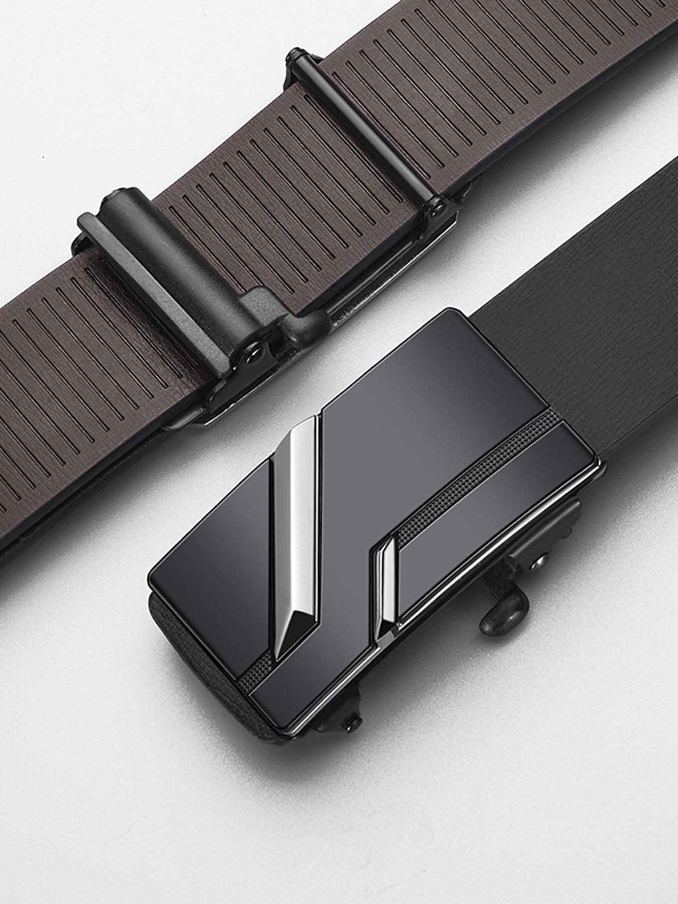 Men's Business Fashion Belt, Automatic Buckle Belt, Trendy Versatile Buckle, Casual Waistband for Jeans Trousers, Fashion Belt for Party, Daily Clothing Decor, Trendy All-match & Exquisite Belt for Gift