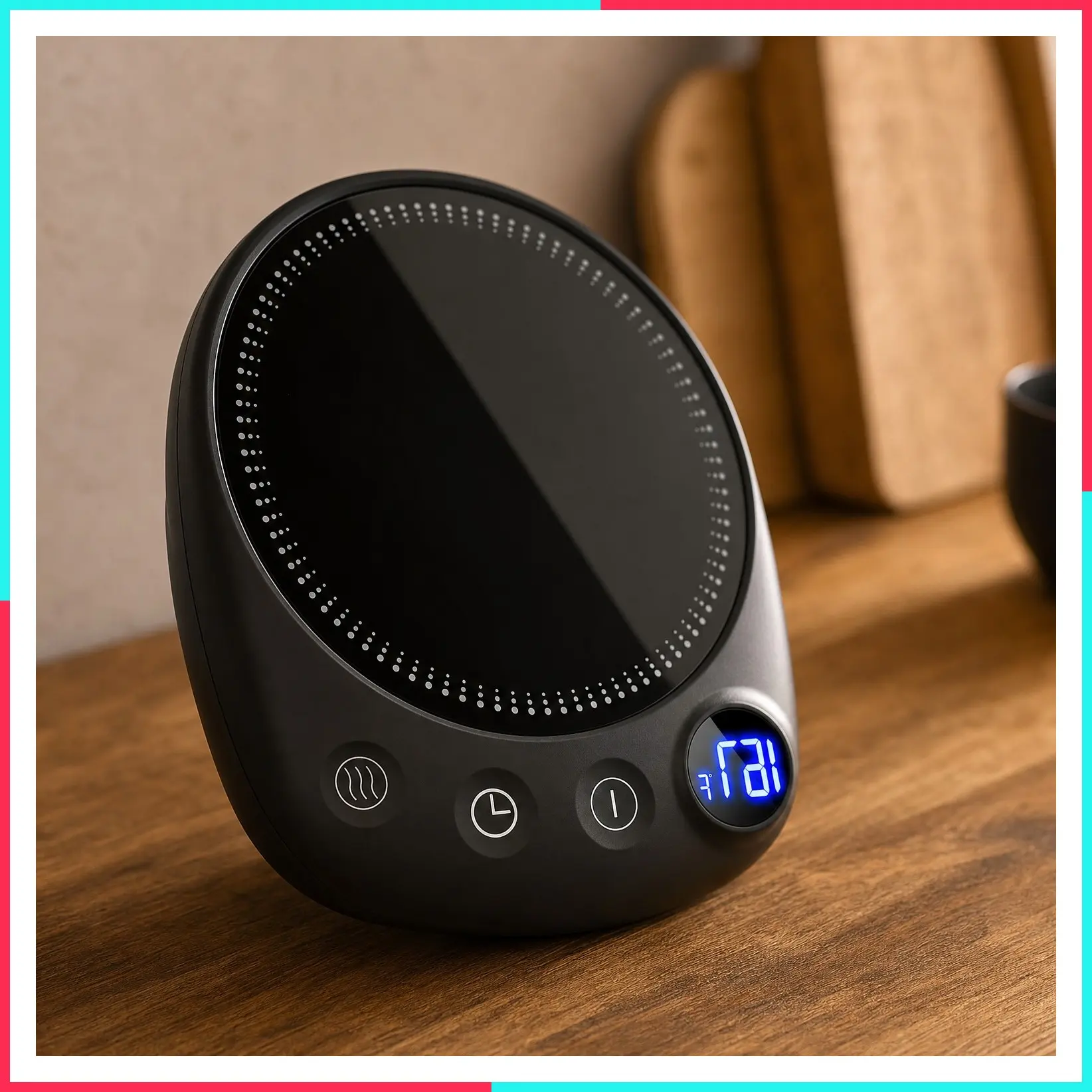 Smart Electric Mug Warmer with Auto Shut Off, 4 Temperature Settings & 1-12H Timer, Fast Heating Desk Cup Warmer for Coffee, Tea, Candle Wax - Black