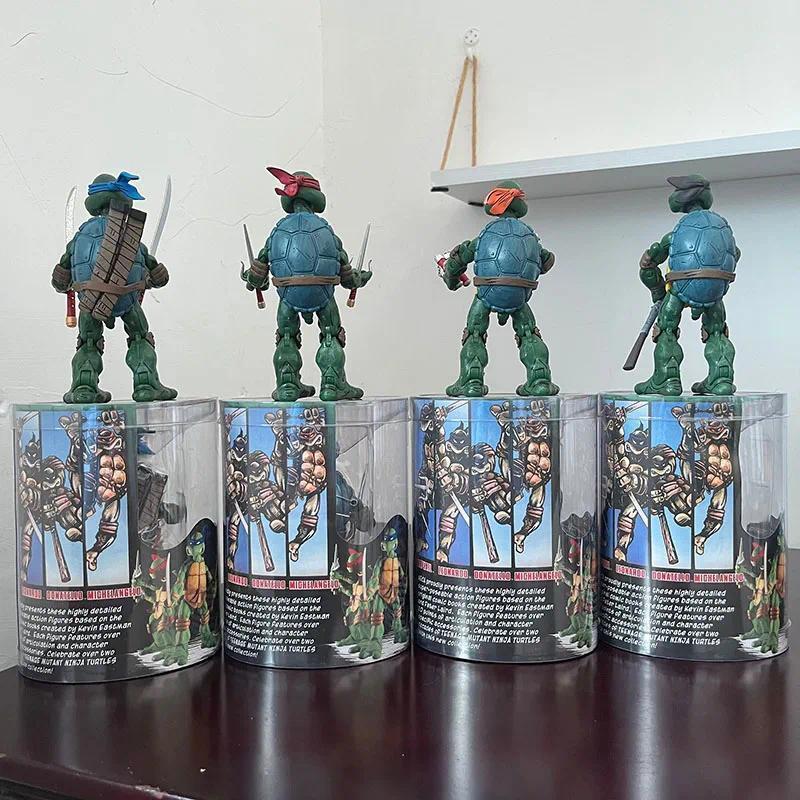 4pcs Teenage Mutant Ninja Turtle Action Figure NECA Raph Leonardo Donatello Mikey Figuras Comic TMNT Collection Model Toys Gift popular