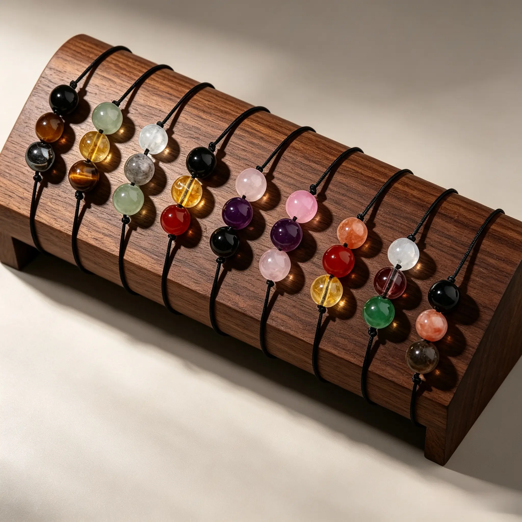 9PCS Chakra Healing Bracelet Set – Spiritual Protection Stones with Cards, Empath Crystal Jewelry Gift for Mom Sister