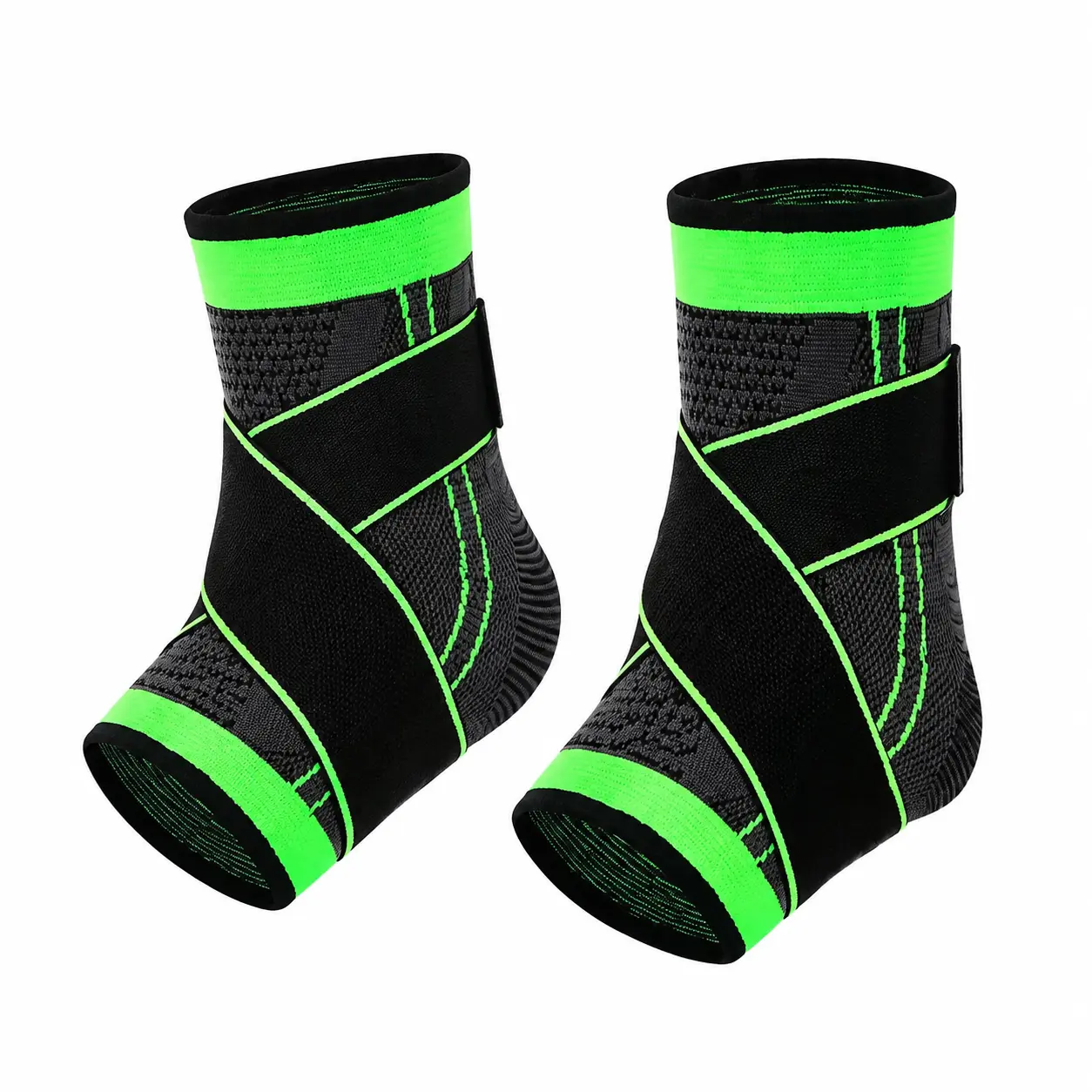 Adjustable Ankle Support Brace for Injury Prevention and Recovery – Breathable Neoprene Compression Sleeve with Dual-Stabilizing Straps, Ideal for Soccer, Basketball, Volleyball, Running, and Daily Activity Use