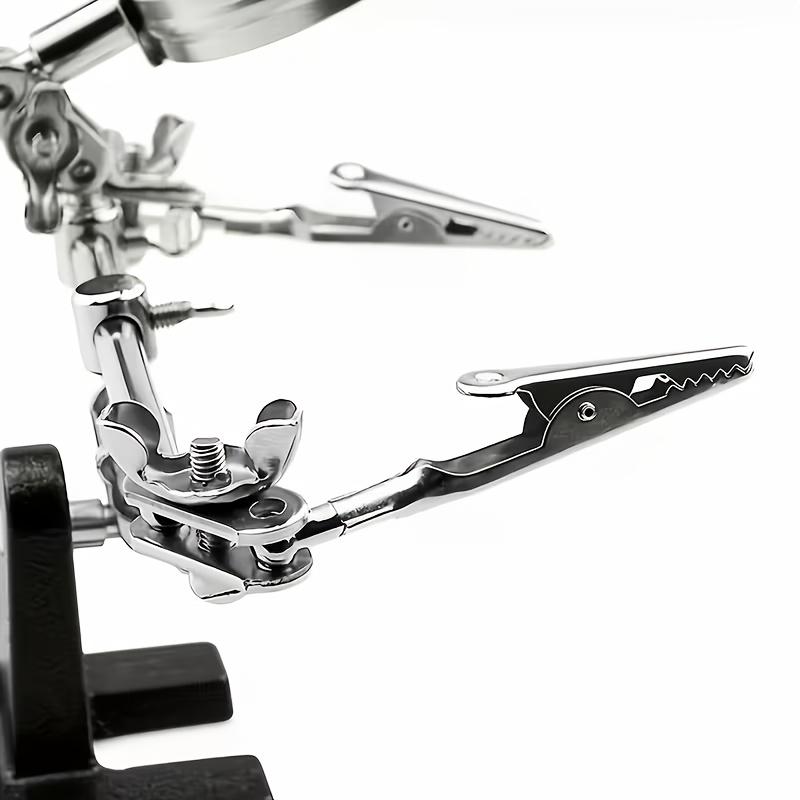 Professional Electronic Inspection And Repair Station Featuring a Built-In Lighted Magnifying Glass. Includes a Heavy-Duty Adjustable Folding Stand And Ergonomic Base, Powered by Low-Voltage Batteries. Ideal for Electronics Repair, Watchmaking