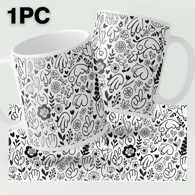 Prank Mug with Hidden Naughty Design, Adult Humor Gag Gift for Women, Men, Friends, Besties, and Coworkers, Birthday, Halloween, Christmas, Secret Santa, and White Elephant Gift, 1-Piece Ceramic Coffee Mug for Coffee, Tea, and Water