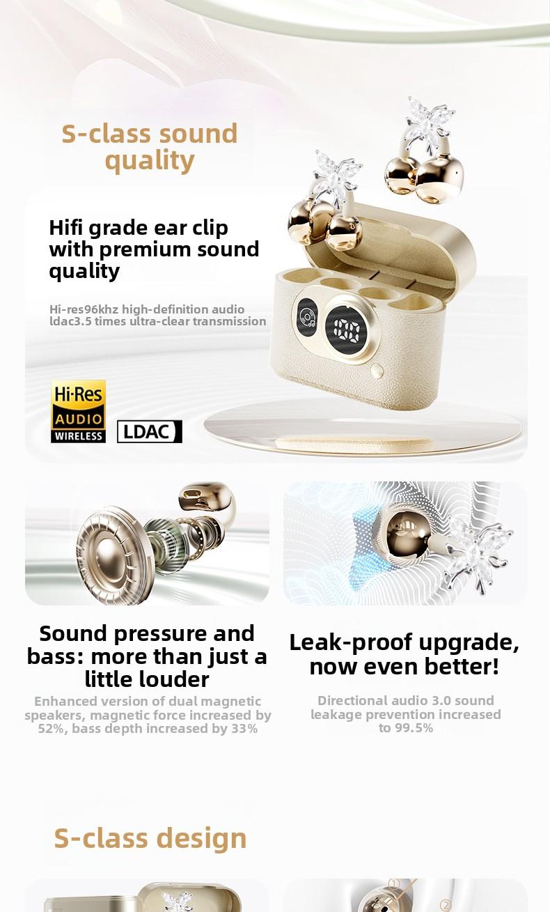 2026 Hot-Selling Retro Camera Style Bluetooth Earphones, True Wireless Clip-On, High-Quality Sound, Noise Reduction for Calls, Compact and Portable