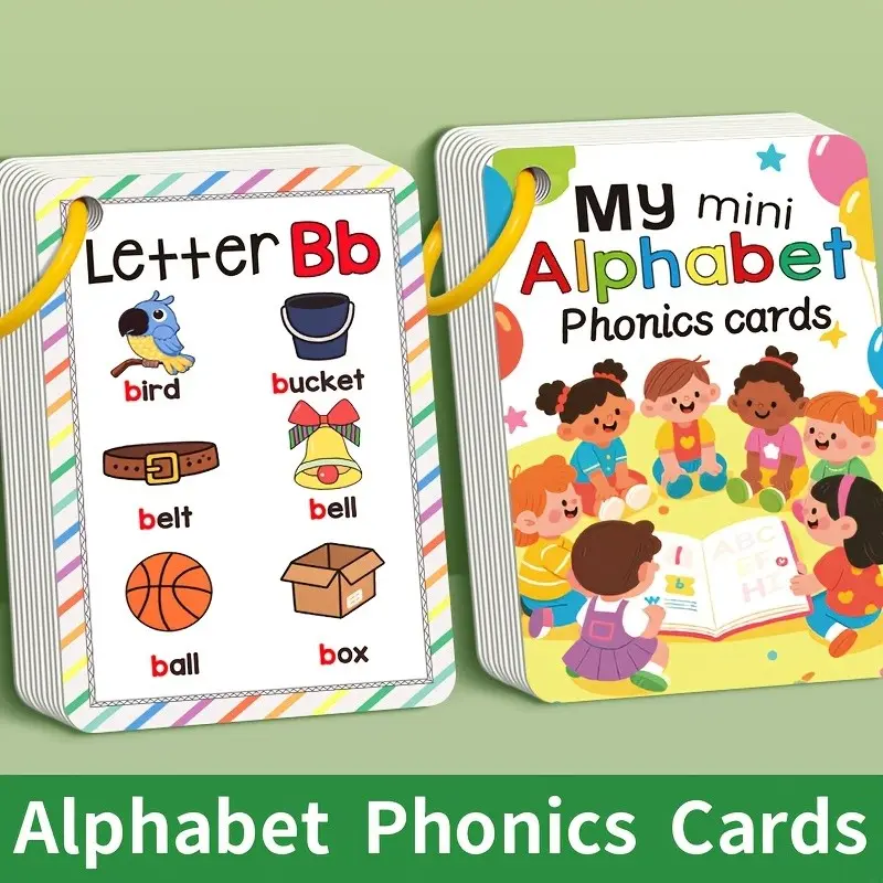 26 Piece Abc Letter Cards Set, Colorful Alphabet Sound Vocabulary Learning Cards, Alphabet Flashcards, Educational English Toy Gift for Kids and Students