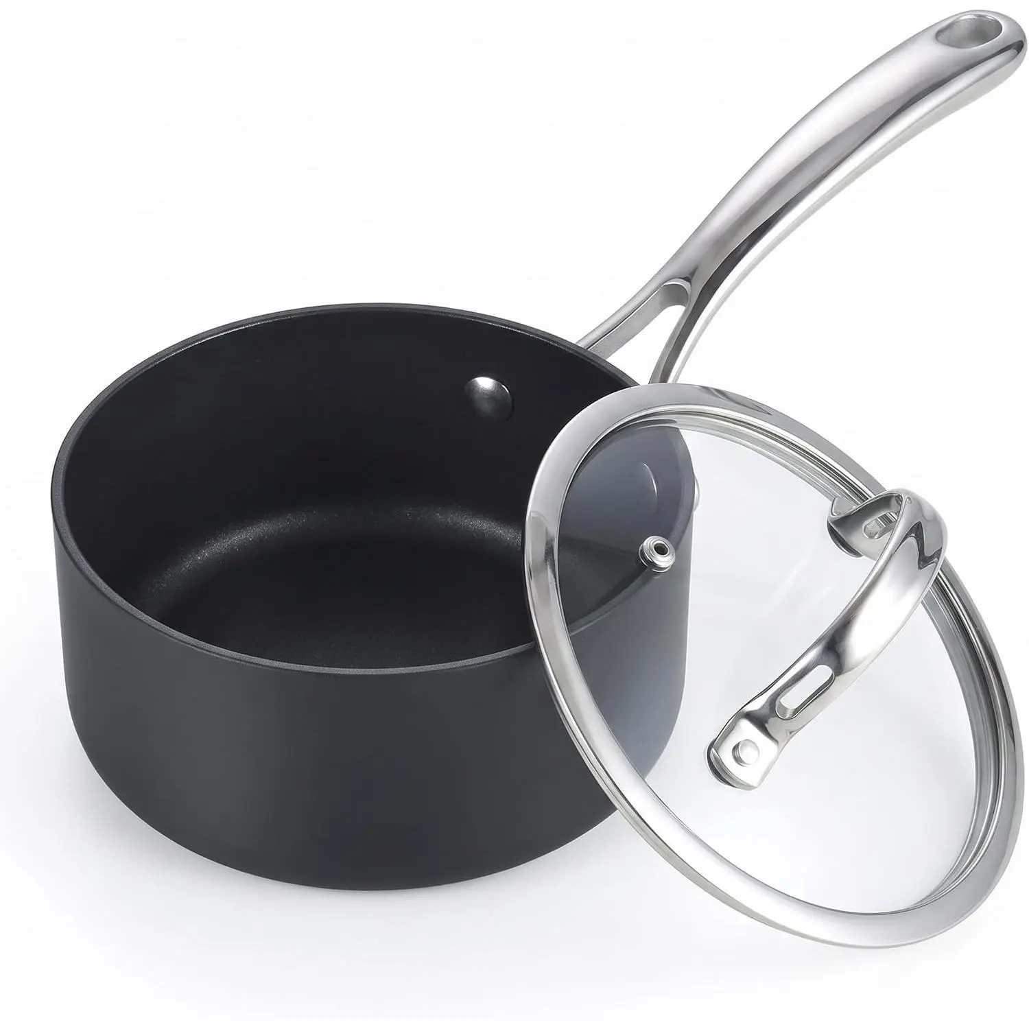 Cooks Standard Classic 1-Quart Hard Anodized Nonstick Saucepan with Glass Lid