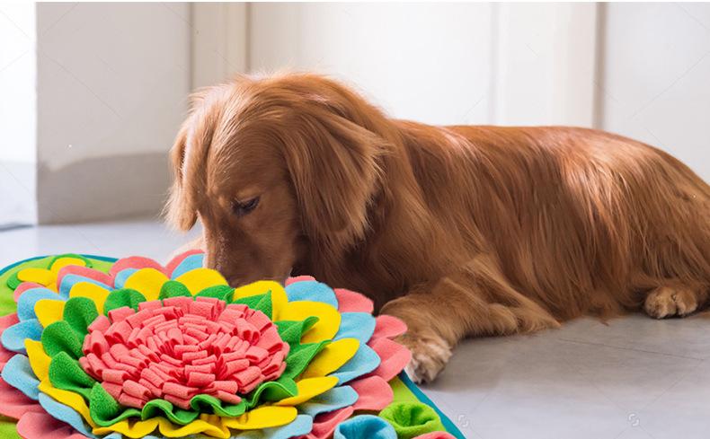 New Snuffle Mat: Colorful Flower & Bone Design - A Pet Scent Training Blanket for Physical and Mental Stimulation New Snuffle Mat: Colorful Flower & Bone Design - A Pet Scent Training Blanket for Physical and Mental Stimulation