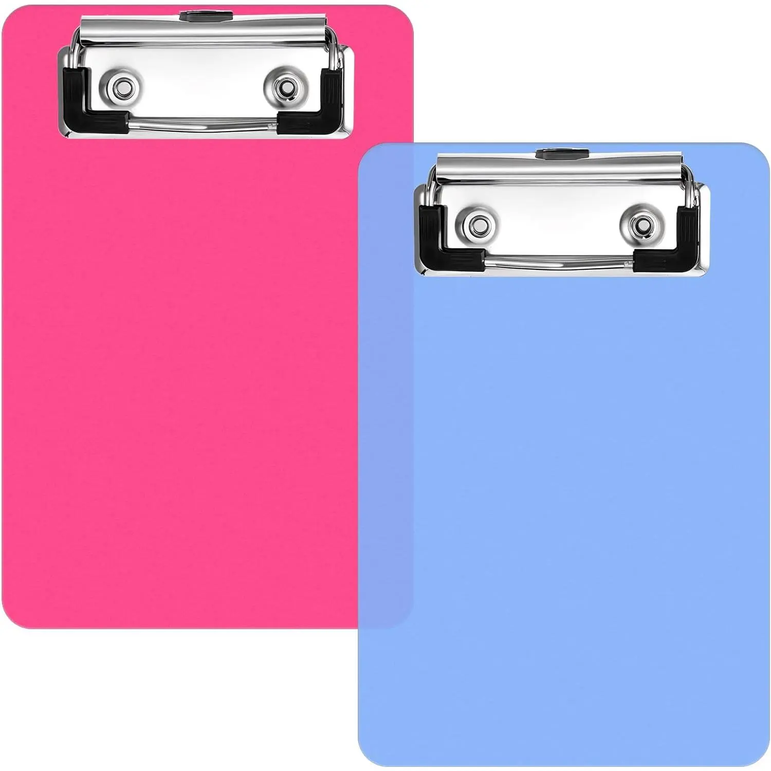 2 count Mini Clipboard A6, 4" X 6" Small Clipboards Blue and Rose Red Portable Plastic Clipboard Pocket Size Clipboards, Mini Clip Board for Notepads Offices Restaurants Memo Size Receipt Pocket Lists