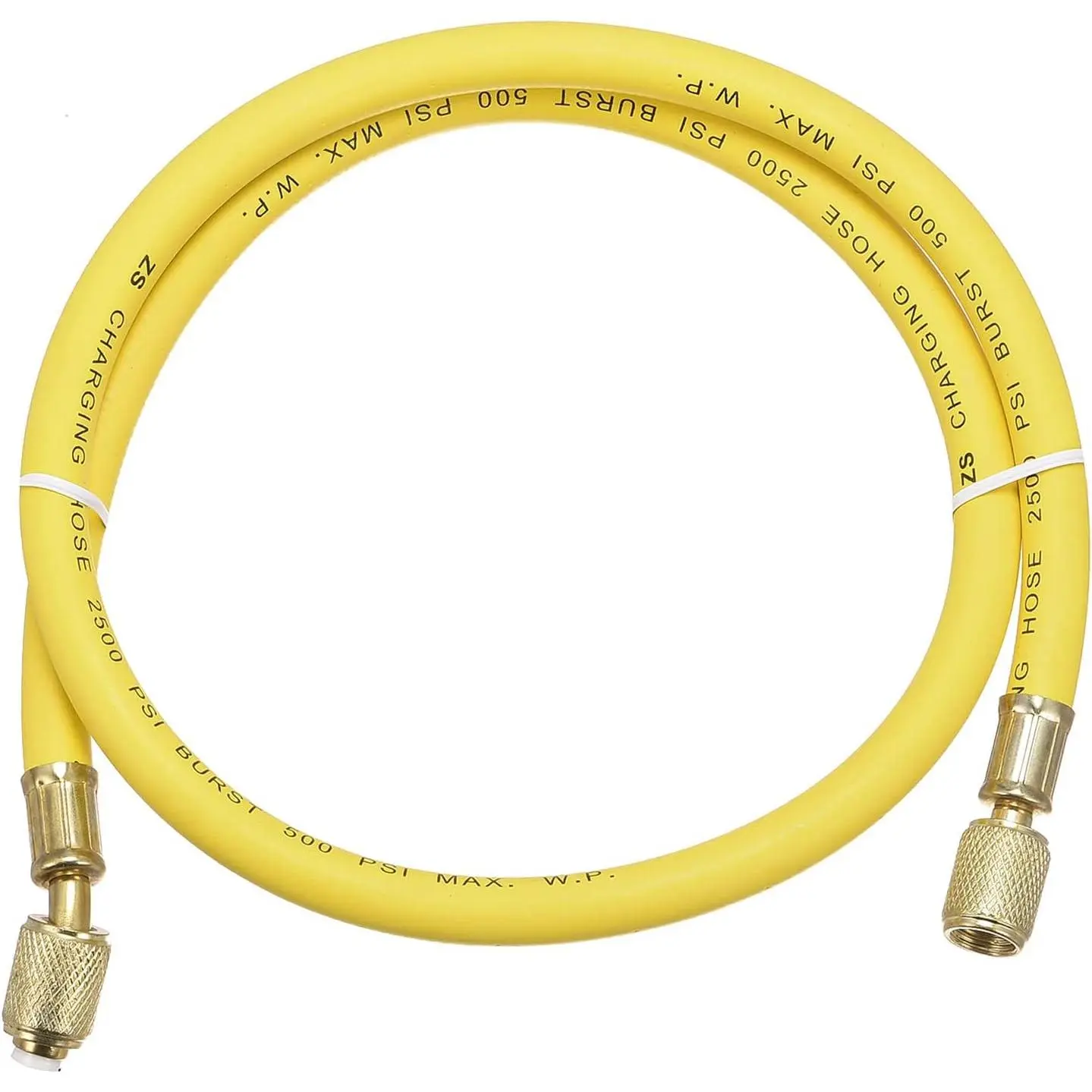Refrigerant  Hose, 1/4 SAE Flare Thread 0.9M 2.95Ft Length 500PSI Tube HVAC Hoses, for  Air Conditioner Refrigeration Maintenance, Yellow
