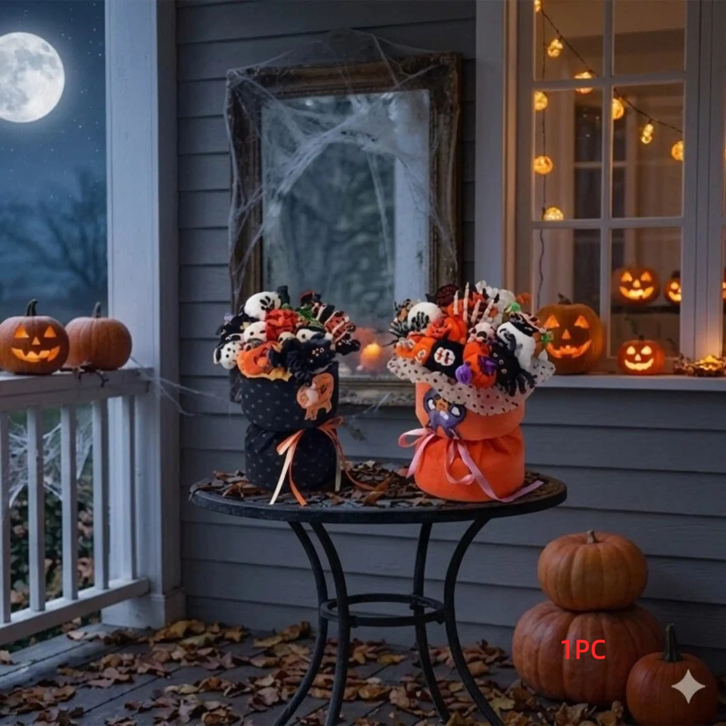Halloween Flower Bouquet Set, Easy-To-Decorate, Stylish Gift, Eye-Catching, Practical, Detachable Individual Decorations