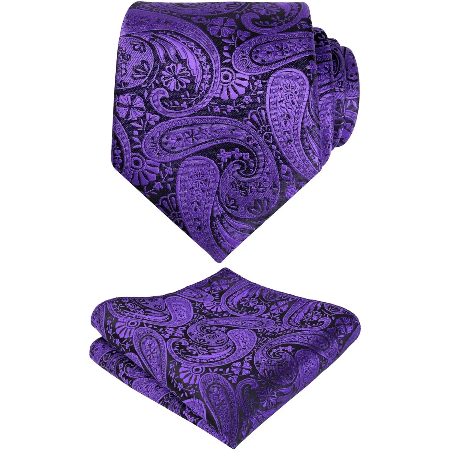 Mens Gradient Paisley Necktie and Pocket Square Set