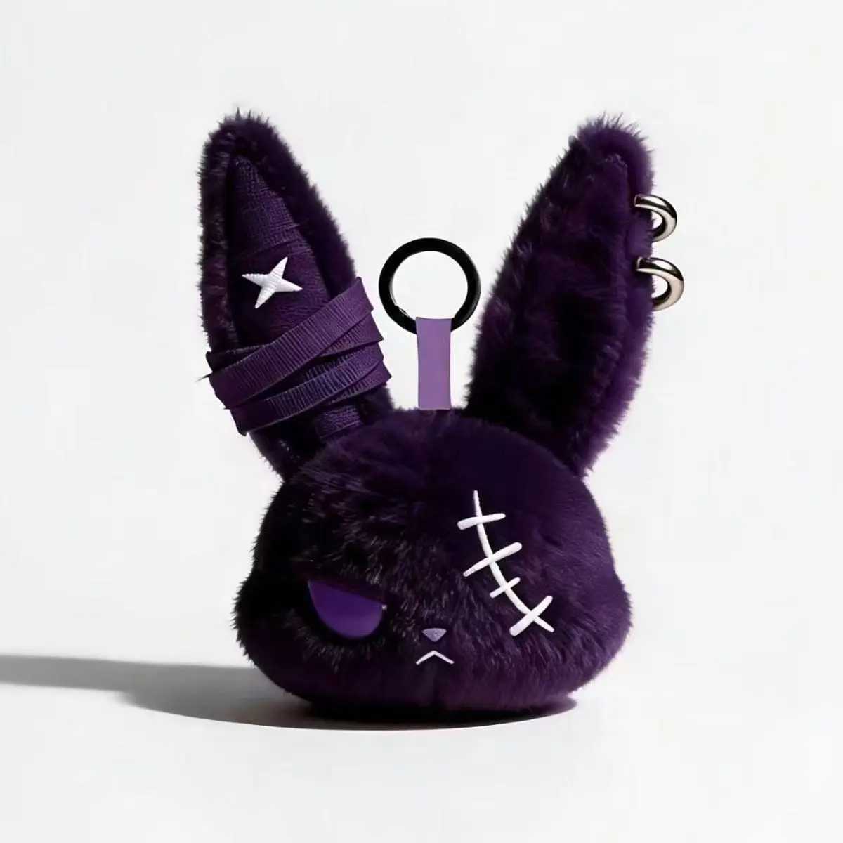 Halloween Dark Bunny Keychain, Tough Rabbit Plush Toy Pendant, Gift for Friends, Bag Keychain Accessory, Perfect Halloween Decoration