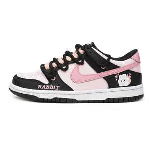 Nike Dunk GS Kids Sneakers Black Pink Lace-Up