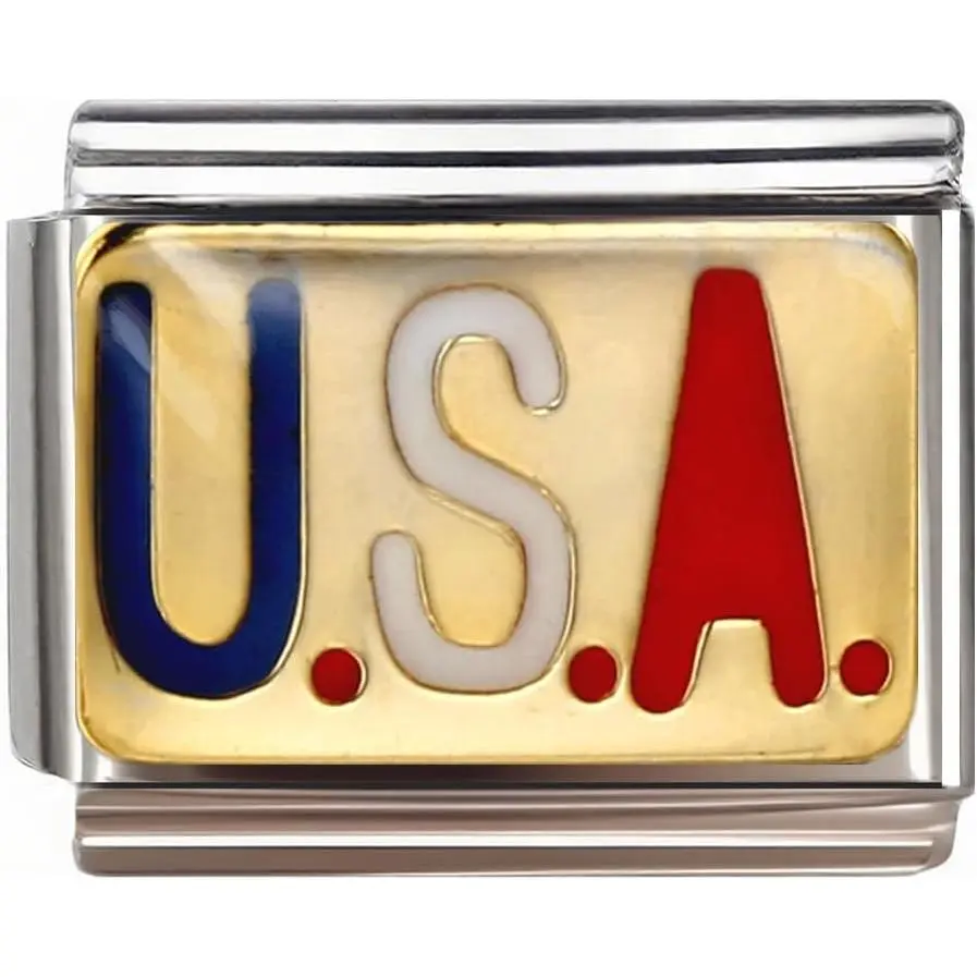 9mm Charm for Italian Charm Bracelet, Stainless Steel DIY  Chain Links,U.S.A.