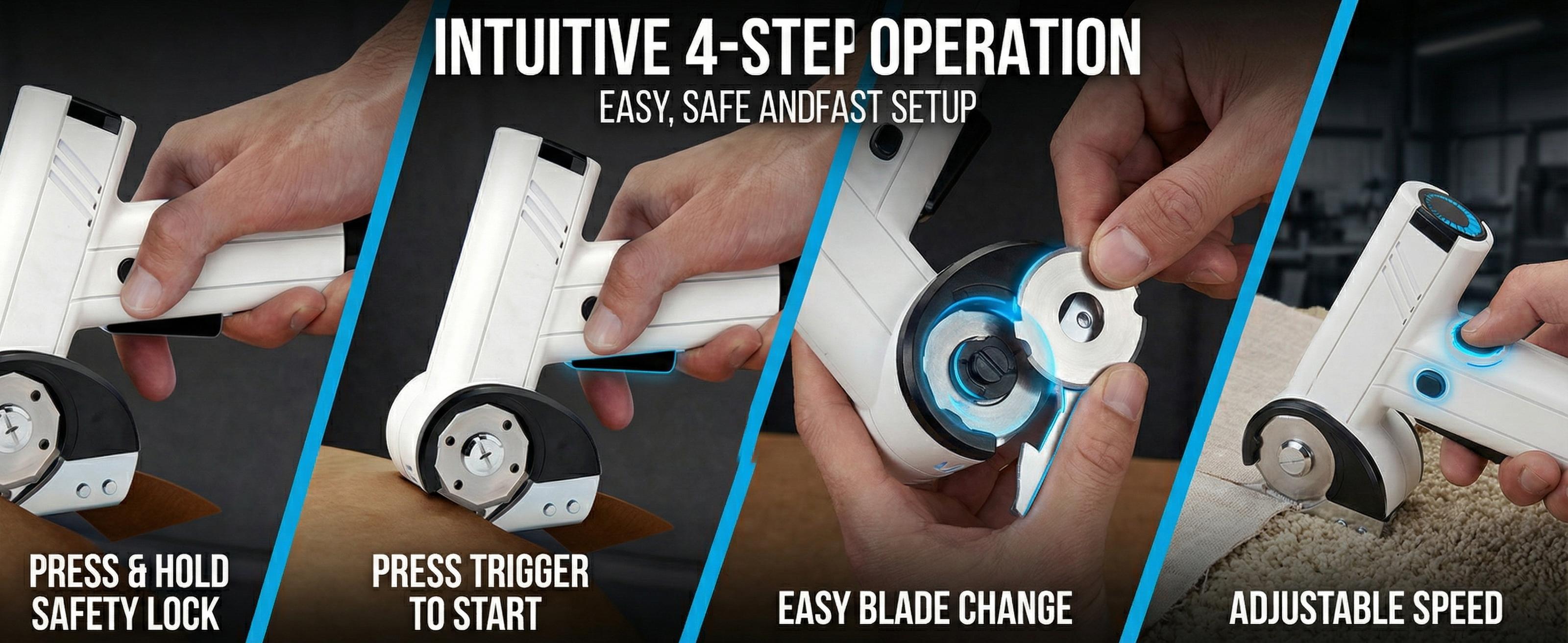 ordless Electric Scissors, 4-Speed Adjustable Portable Power Cutter with Heavy-Duty Rotary Blades, Multi-Material Cutting Tool for Fabric, Leather, Cardboard & Crafts ordless Electric Scissors, 4-Speed Adjustable Portable Power Cutter with Heavy-Duty Rotary Blades, Multi-Material Cutting Tool for Fabric, Leather, Cardboard & Crafts