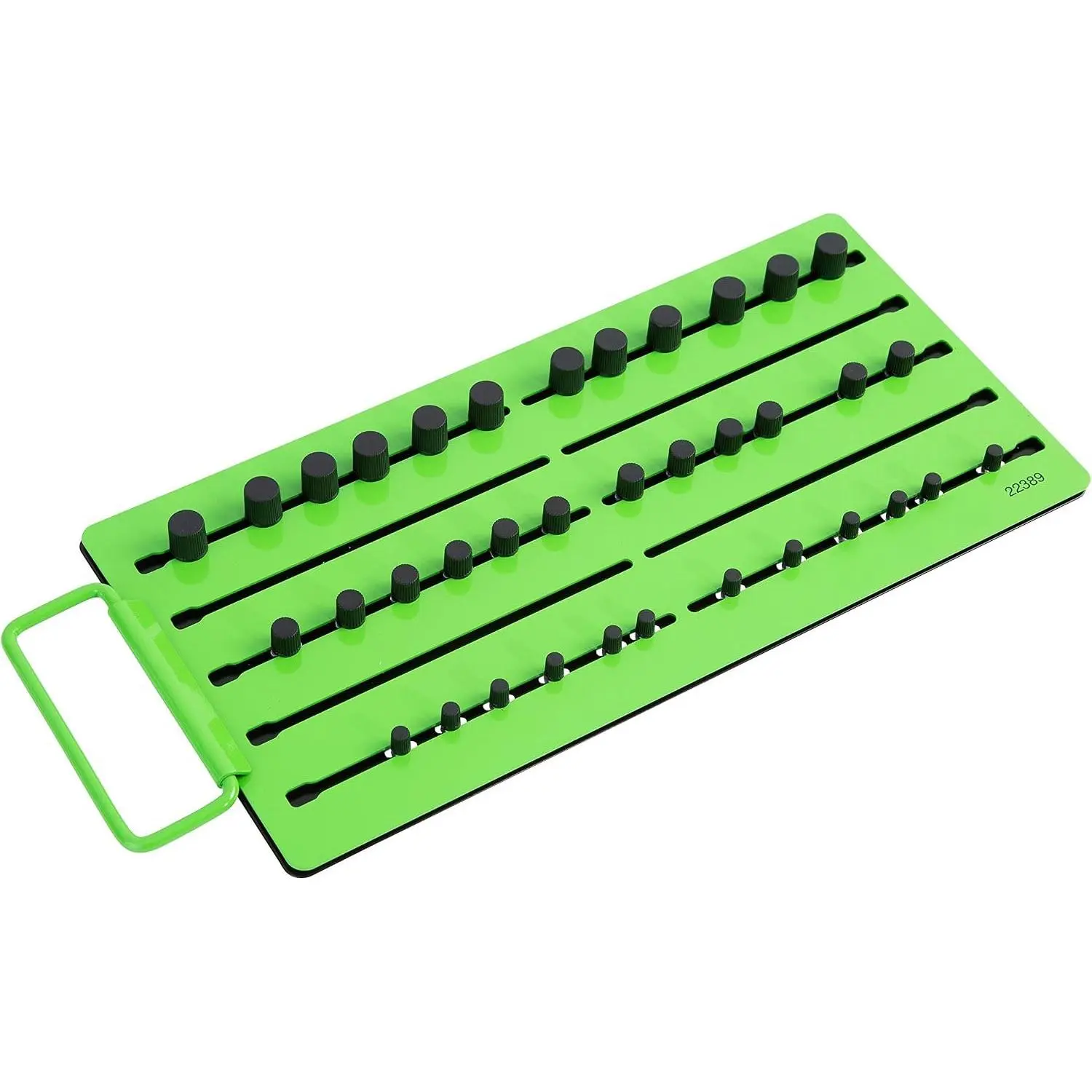 22389 Pro  Socket Tray, Customizable Ratchet Organizer, Adjustable Drive Studs, Portable Socket Set Organizer, 5 Row Socket Organizer