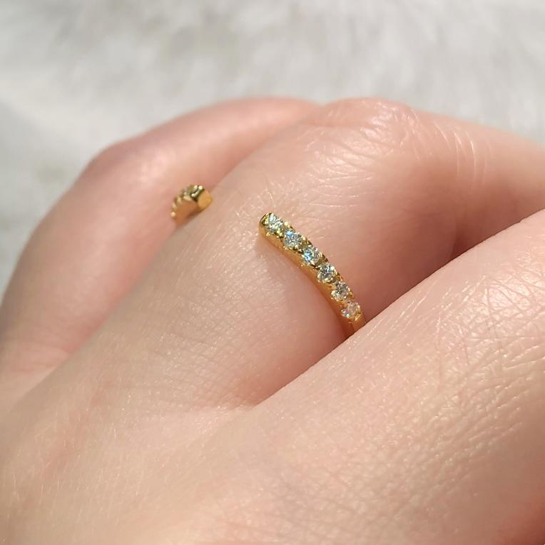 S925 Sterling Silver Adjustable Open Stackable Moissanite Ring-291(50%)