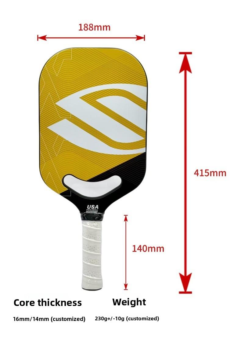 2026 Professional USAPA Certified T700 Carbon Fiber Heat-Pressed Smile Hole Frameless Pickleball Racket